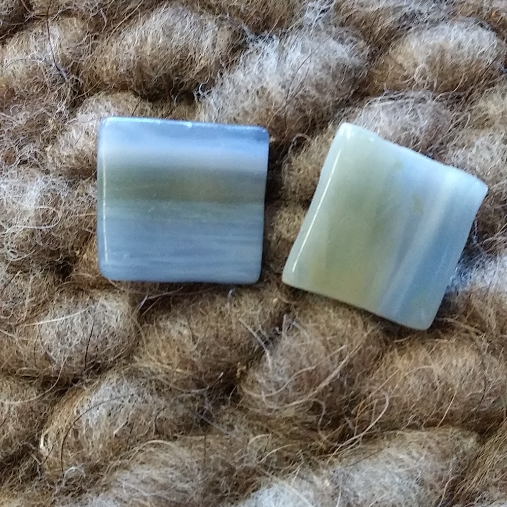 Square glass handmade earrings